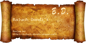 Baluch Donát névjegykártya